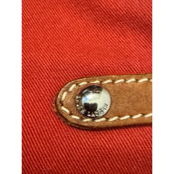 Vintage Ralph Lauren Cotton and Leather Red Backpack Shoulder Bag-AS IS main image 6
